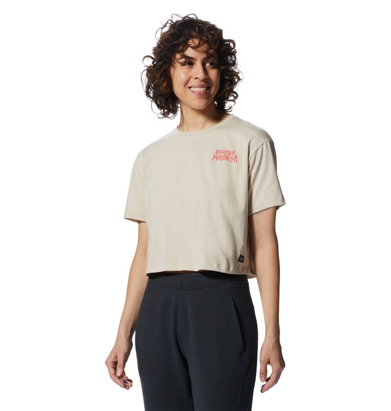 Thumbnail: Women's MHW Logo Crop Short Sleeve, Color: Wild Oyster, image 1