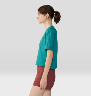 Women's MHW Logo in a Box Crop Short Sleeve, Color: Wintermint, image 15