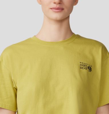 Women's MHW Logo in a Box Crop Short Sleeve, Color: Bright Olive, image 8