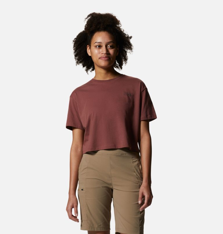 Women's MHW Logo Crop Short Sleeve, Color: Clay Earth, image 1