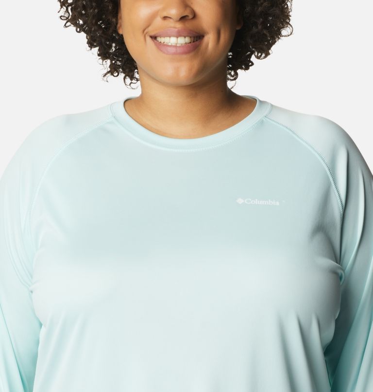 Women's Fork Stream Long Sleeve Shirt - Plus Size, Color: Icy Morn, White Logo