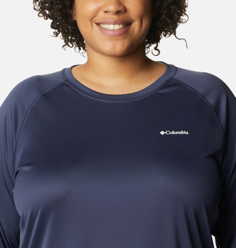 Women's Fork Stream Long Sleeve Shirt - Plus Size, Color: Nocturnal, White Logo, image 4