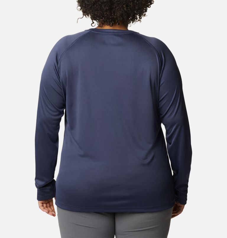 Thumbnail: Women's Fork Stream Long Sleeve Shirt - Plus Size, Color: Nocturnal, White Logo, image 2