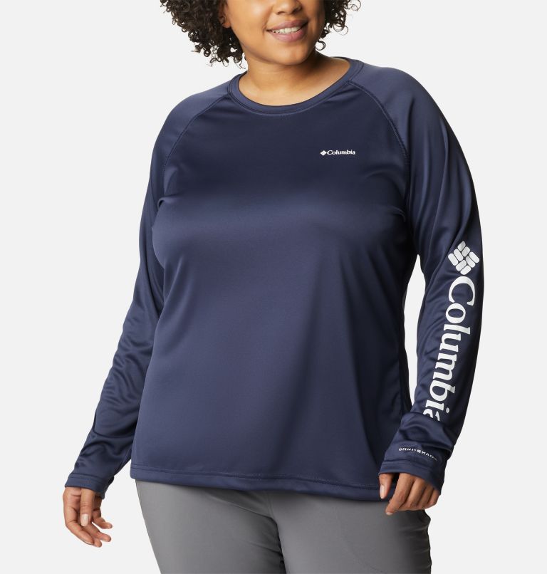 Women's Fork Stream Long Sleeve Shirt - Plus Size, Color: Nocturnal, White Logo, image 1