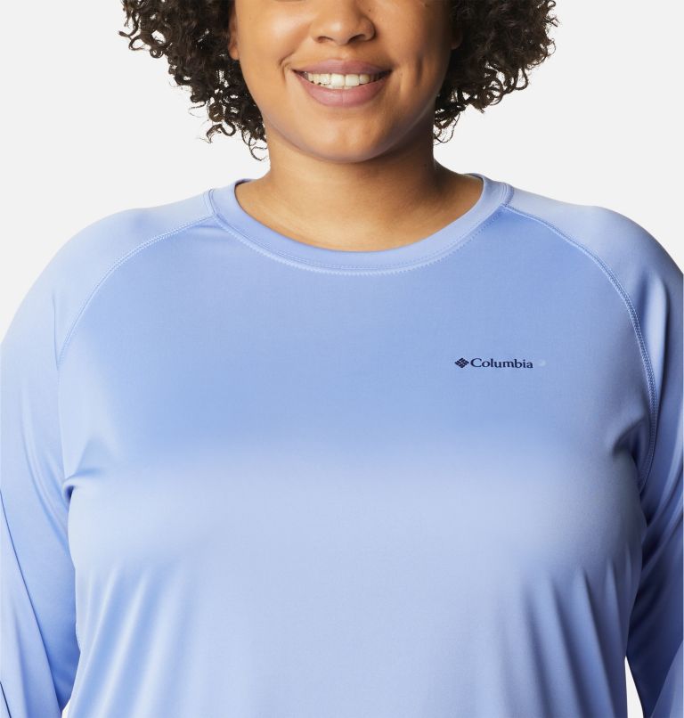 Women's Fork Stream Long Sleeve Shirt - Plus Size, Color: Serenity, Dark Nocturnal Logo