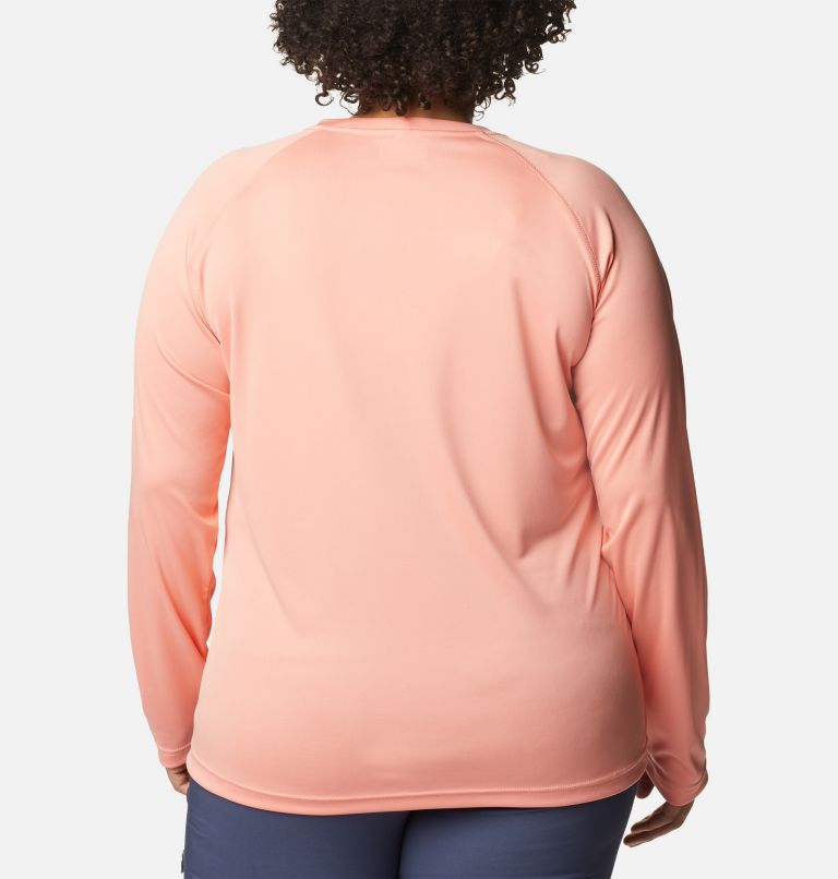 Women's Fork Stream Long Sleeve Shirt - Plus Size, Color: Coral Reef, White Logo