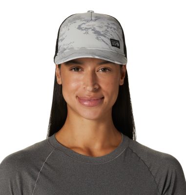 Women's Stryder Trucker Hat, Color: Grey Ice Crag Camo