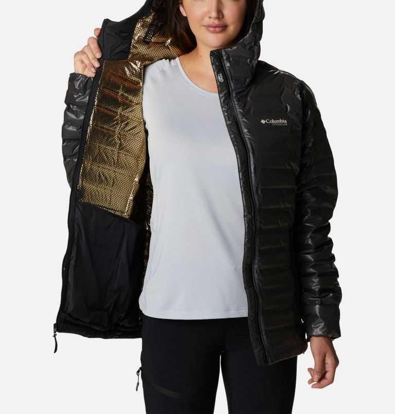 Women's OutDry Ex II Gold Down Jacket, Color: Black, image 5