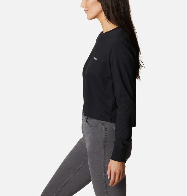 Women’s North Cascades Graphic Cropped Long Sleeve T-Shirt, Color: Black, Boundless Graphic, image 3