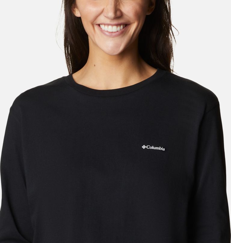 Thumbnail: Women’s North Cascades Graphic Cropped Long Sleeve T-Shirt, Color: Black, Boundless Graphic, image 4