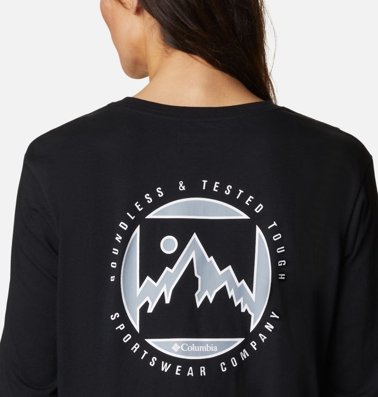 Women’s North Cascades Graphic Cropped Long Sleeve T-Shirt, Color: Black, Boundless Graphic, image 5