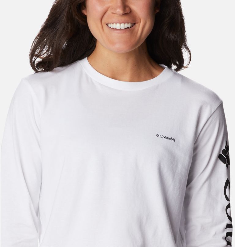 Women’s North Cascades Graphic Cropped Long Sleeve T-Shirt, Color: White, Black, image 4