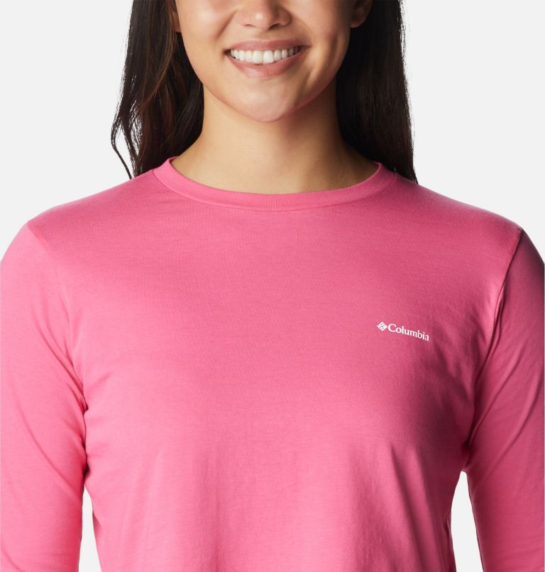 North Cascades Long Sleeve Cropped Tee | 656 | XS, Color: Wild Geranium, Boundless Graphic, image 4