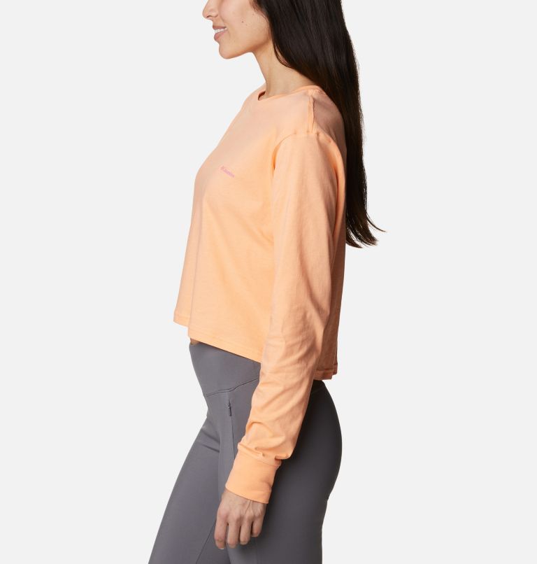 Women’s North Cascades Graphic Cropped Long Sleeve T-Shirt, Color: Peach, Boundless Graphic, image 3