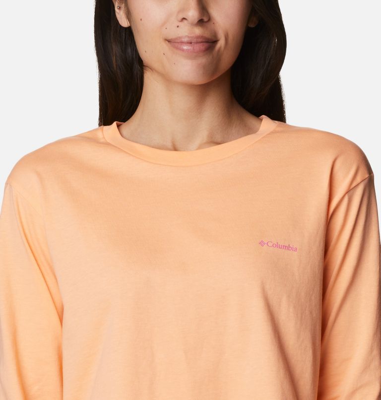 Women’s North Cascades Graphic Cropped Long Sleeve T-Shirt, Color: Peach, Boundless Graphic, image 4