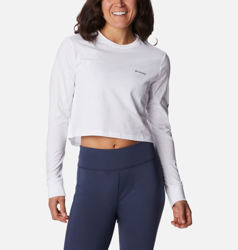 Thumbnail: North Cascades Long Sleeve Cropped Tee | 100 | XXL, Color: White, Black, image 1