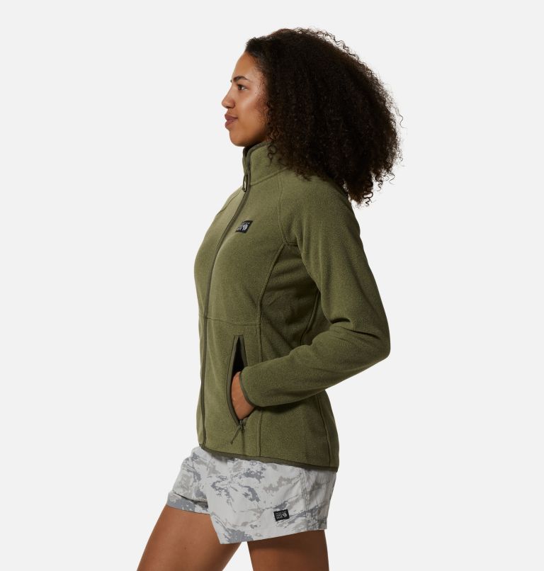 Women's Polartec® Double Brushed Full Zip Jacket, Color: Stone Green Heather, image 3