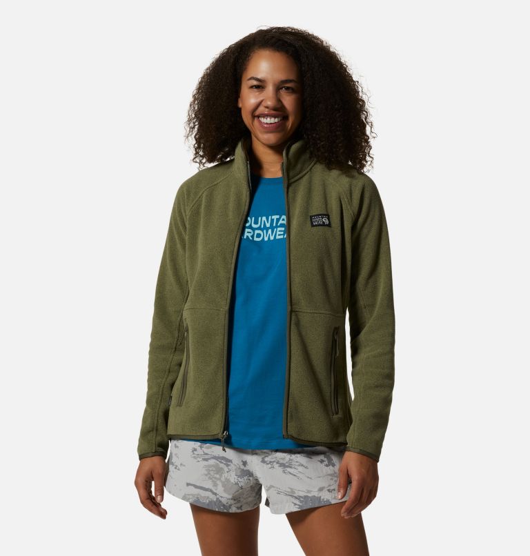 Women's Polartec® Double Brushed Full Zip Jacket, Color: Stone Green Heather, image 5