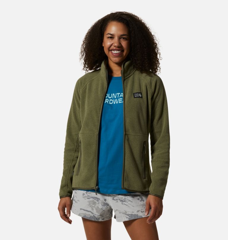 Thumbnail: Women's Polartec® Double Brushed Full Zip Jacket, Color: Stone Green Heather, image 5