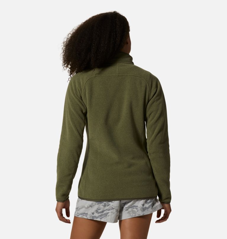 Women's Polartec® Double Brushed Full Zip Jacket, Color: Stone Green Heather, image 2