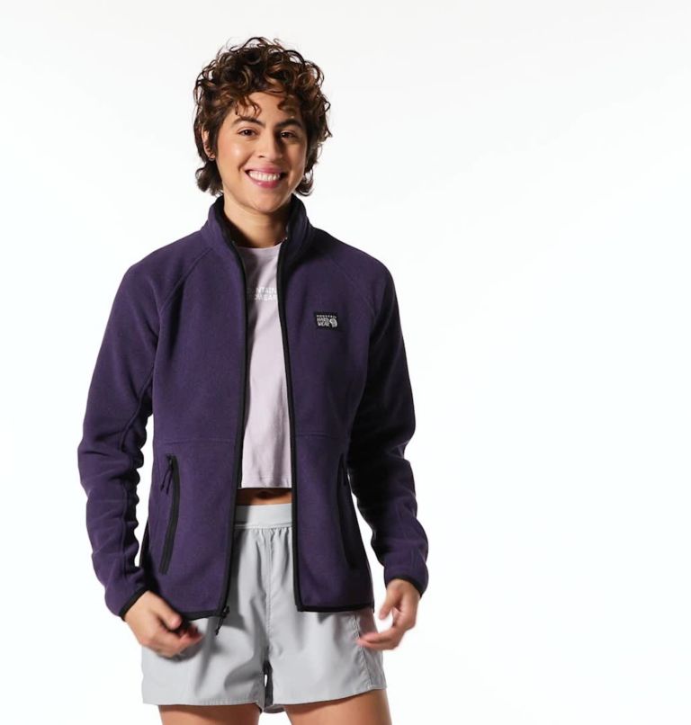 Women's Polartec® Double Brushed Full Zip Jacket, Color: Night Iris Heather