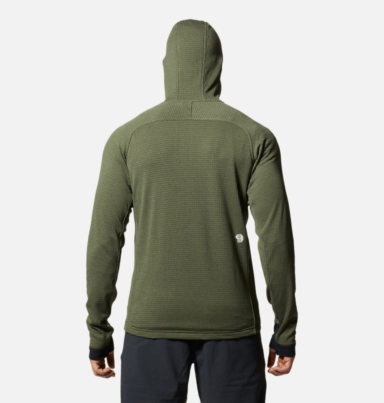 Slim Fit Active Zip Force Jacket in Khaki Green with Thumbholes to