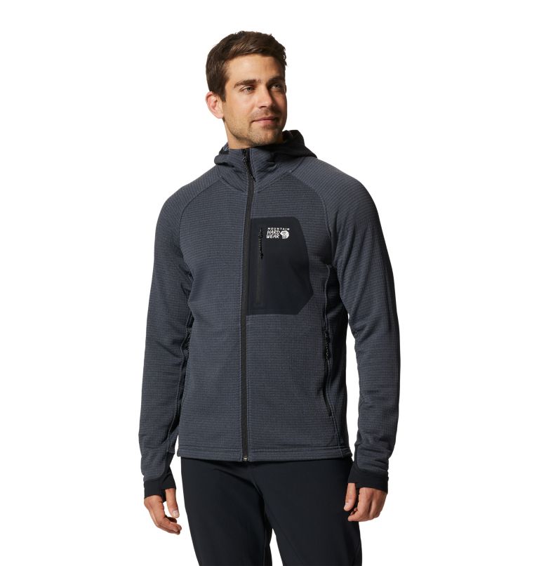 Chandail à capuchon avec fermeture éclair Polartec® Power Grid Homme, Color: Blue Slate Heather, image 1