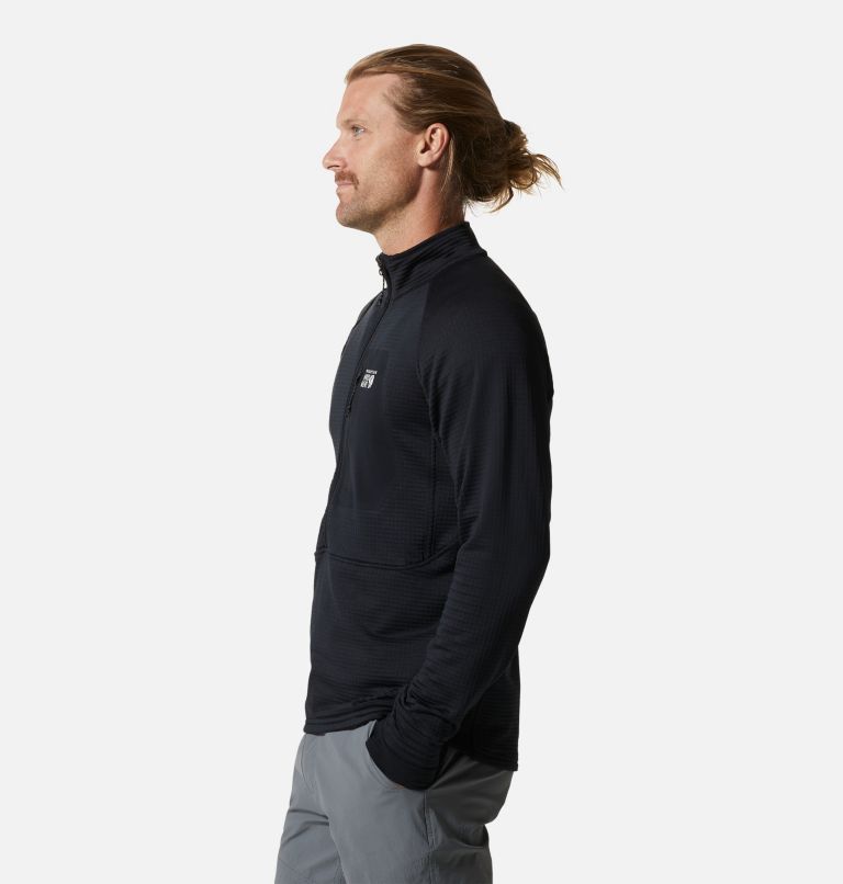Thumbnail: Men's Polartec® Power Grid Half Zip Jacket, Color: Black, image 3