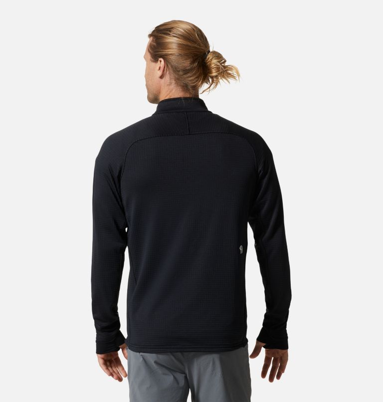 Thumbnail: Men's Polartec® Power Grid Half Zip Jacket, Color: Black, image 2