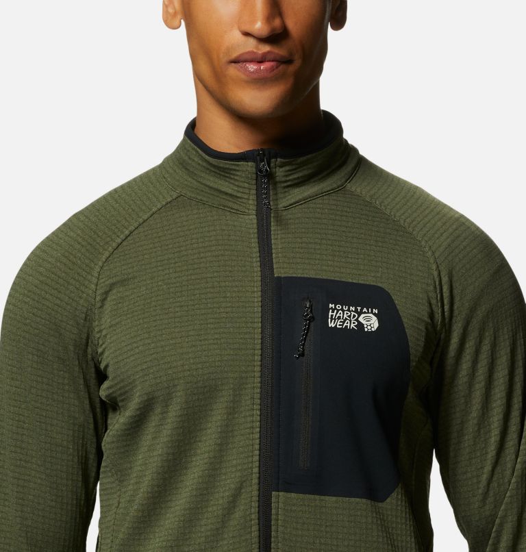 Men's Polartec® Power Grid Half Zip Jacket, Color: Surplus Green Heather, image 4