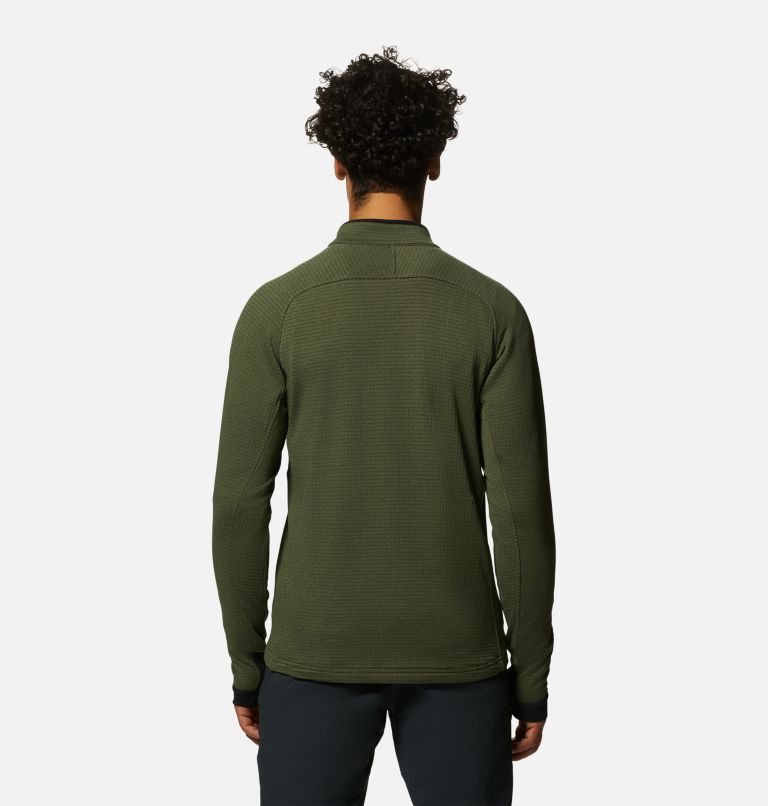 Manteau à demi-fermeture éclair Polartec® Power Grid Homme, Color: Surplus Green Heather, image 2