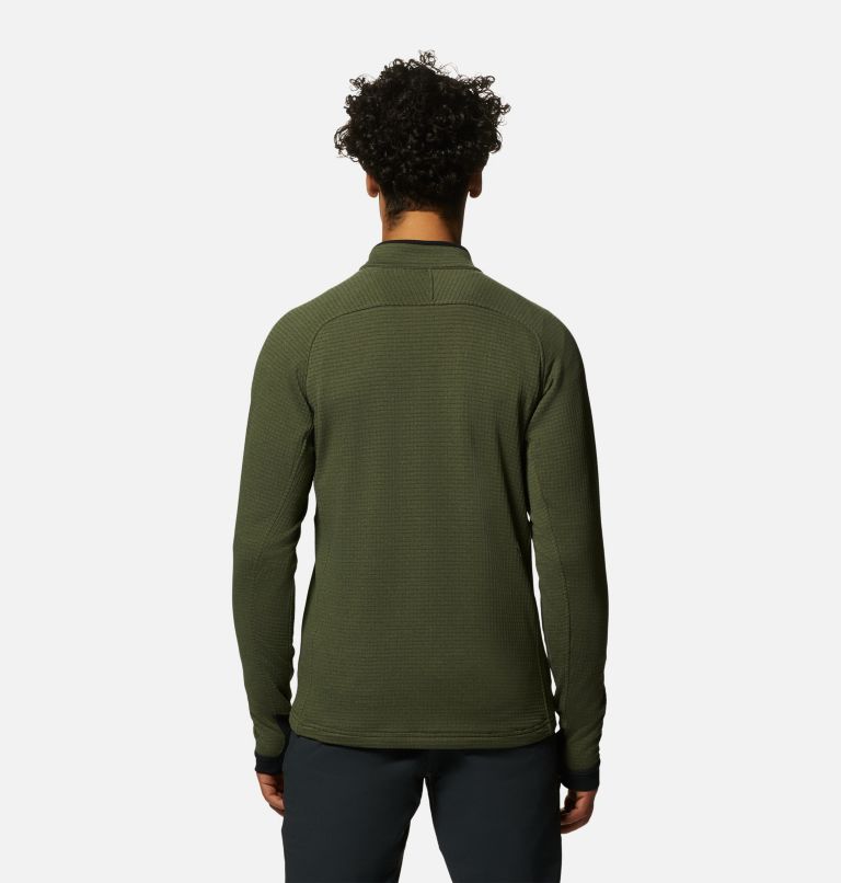 Men's Polartec® Power Grid Half Zip Jacket, Color: Surplus Green Heather, image 2