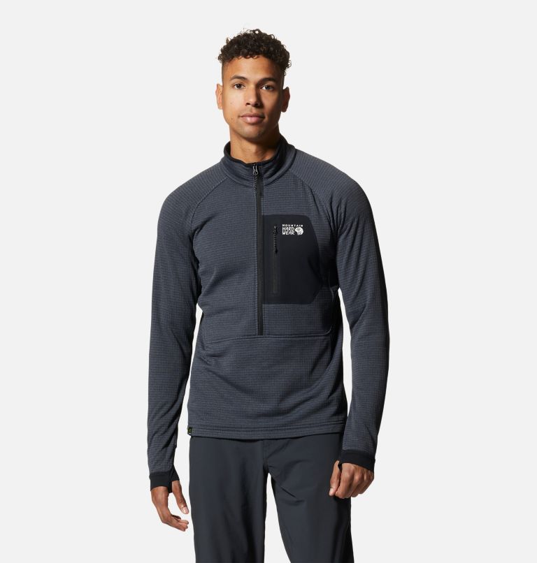 Thumbnail: Men's Polartec® Power Grid Half Zip Jacket, Color: Blue Slate Heather, image 1