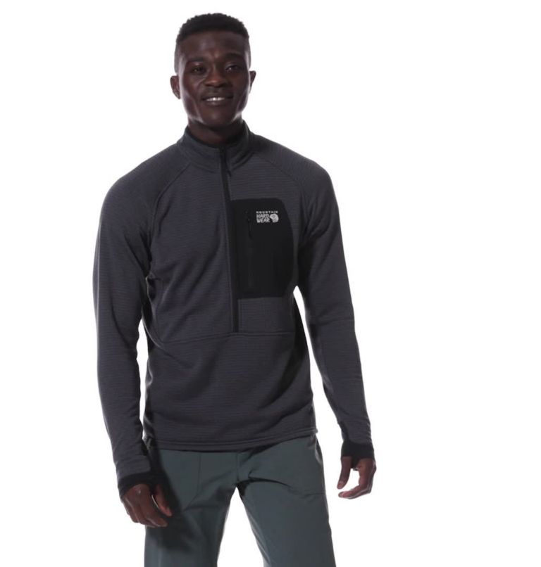 Men's Polartec® Power Grid Half Zip Jacket, Color: Blue Slate Heather