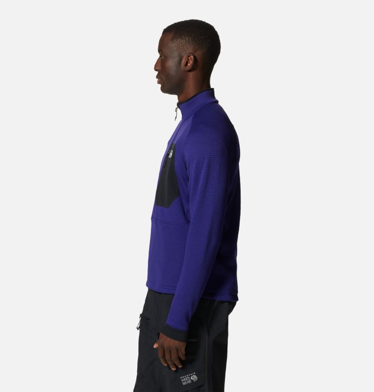 Thumbnail: Men's Polartec® Power Grid Half Zip Jacket, Color: Klein Blue Heather, image 3
