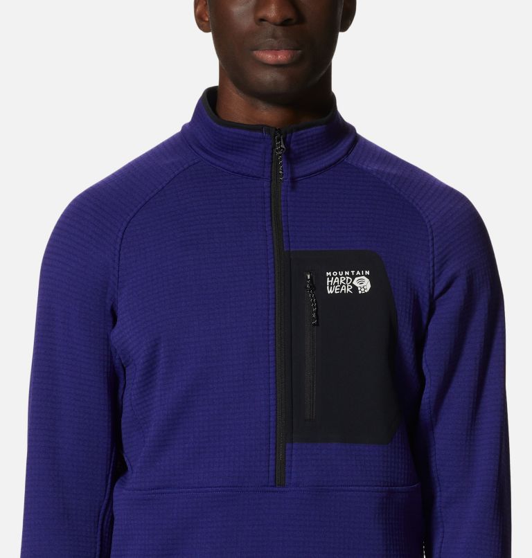 Manteau à demi-fermeture éclair Polartec® Power Grid Homme, Color: Klein Blue Heather, image 4