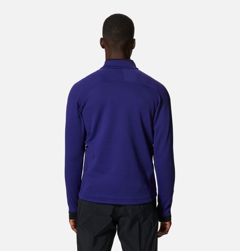 Manteau à demi-fermeture éclair Polartec® Power Grid Homme, Color: Klein Blue Heather, image 2