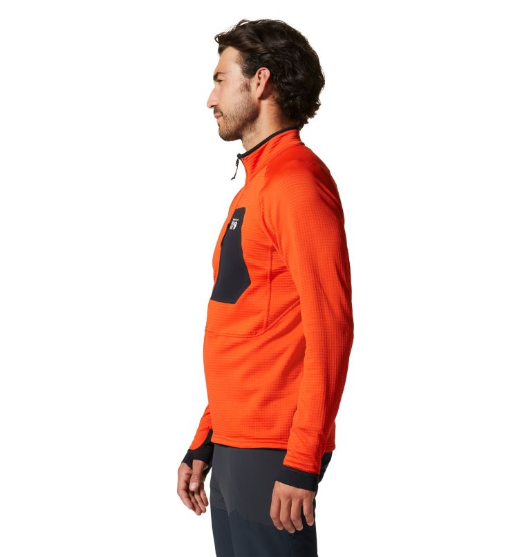 Thumbnail: Men's Polartec® Power Grid Half Zip Jacket, Color: State Orange, image 3
