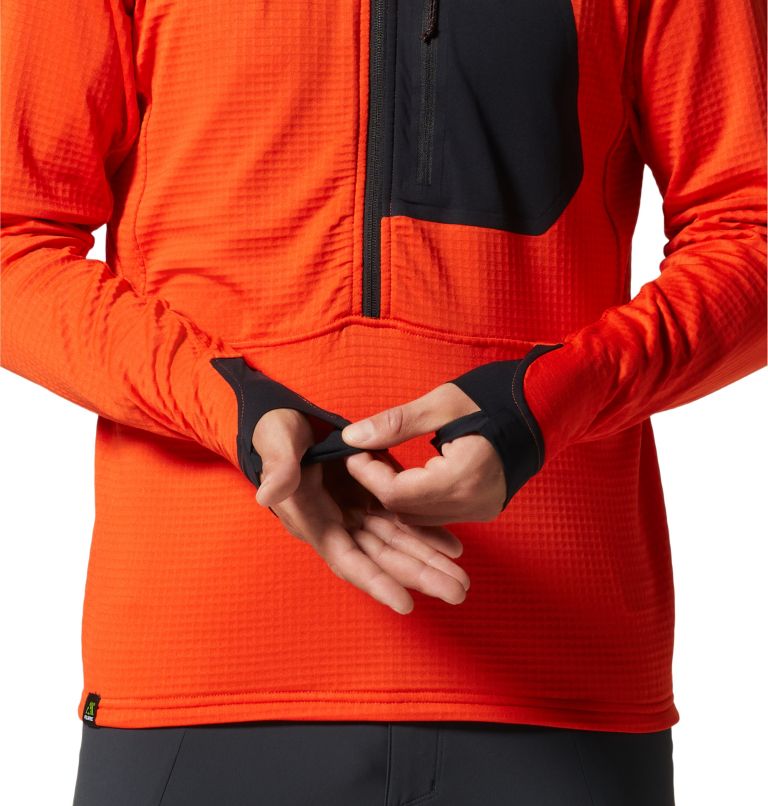 Thumbnail: Men's Polartec® Power Grid Half Zip Jacket, Color: State Orange, image 5