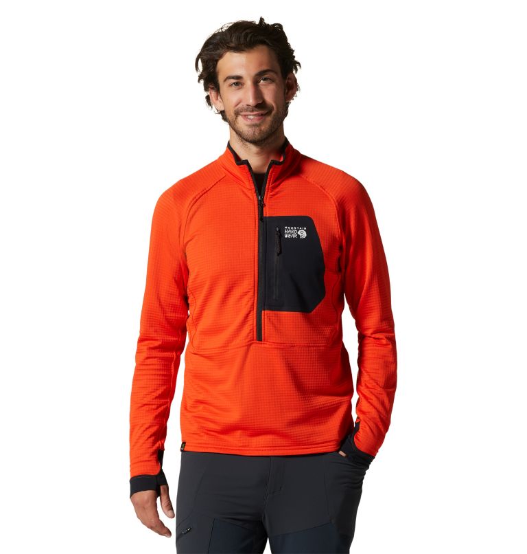 Manteau à demi-fermeture éclair Polartec® Power Grid Homme, Color: State Orange