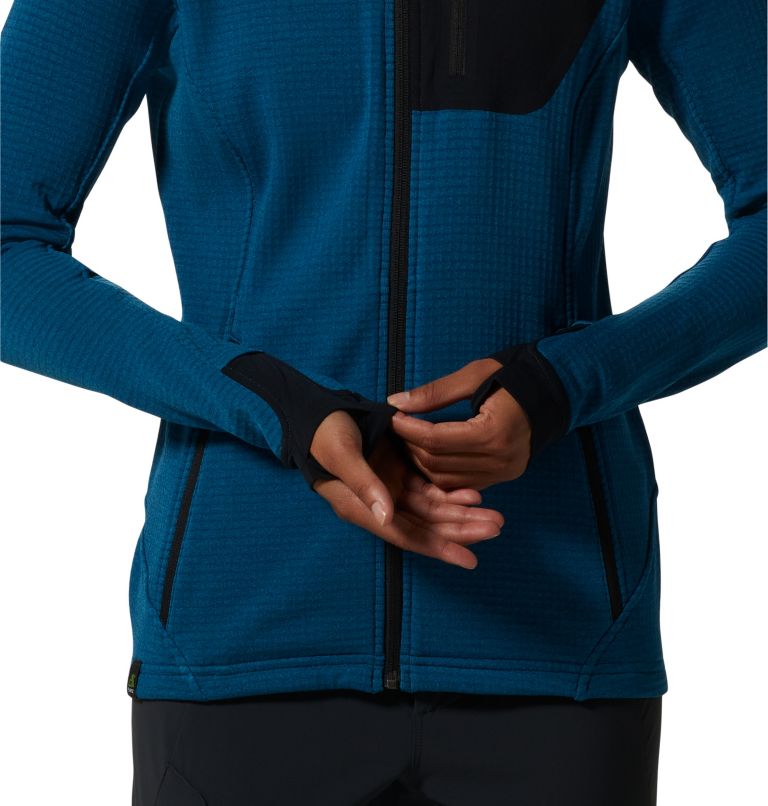 Women's Polartec® Power Grid Full Zip Hoody, Color: Vinson Blue Heather, image 5