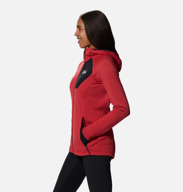 Women's Polartec® Power Grid Full Zip Hoody, Color: Alert Heather, image 3