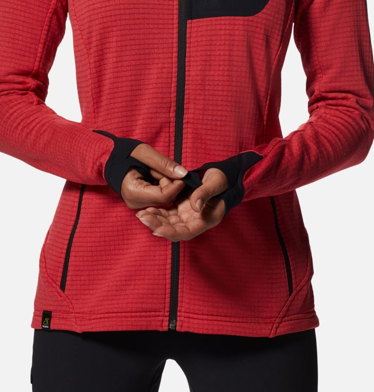 Women's Polartec® Power Grid Full Zip Hoody, Color: Alert Heather, image 5