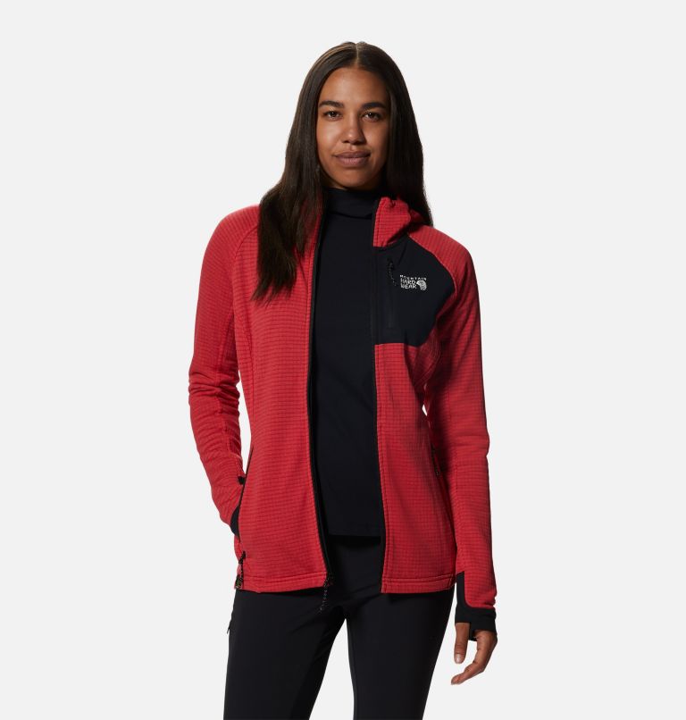 Women's Polartec® Power Grid Full Zip Hoody, Color: Alert Heather, image 6