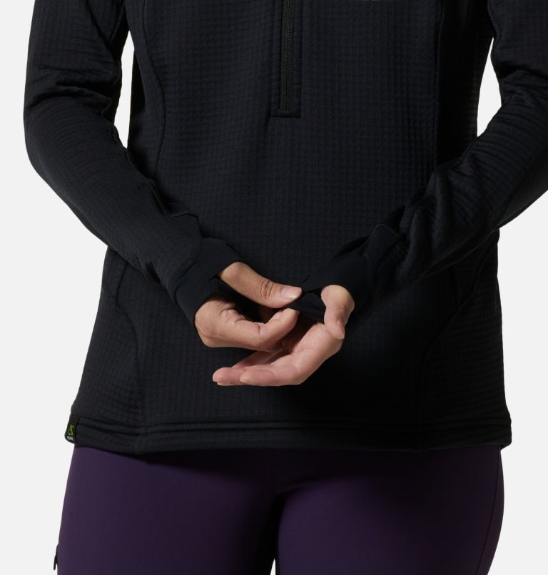 Thumbnail: Women's Polartec® Power Grid Half Zip Jacket, Color: Black, image 5