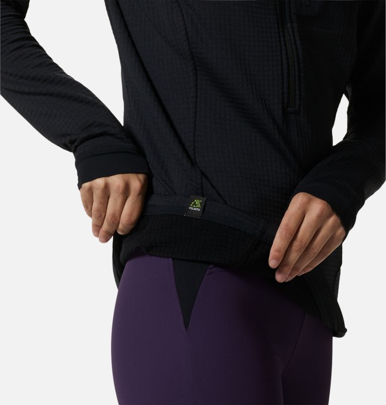 Thumbnail: Manteau à demi-fermeture éclair Polartec® Power Grid Femme, Color: Black, image 6