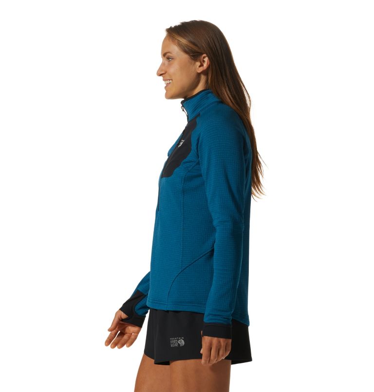 Women's Polartec® Power Grid Half Zip Jacket, Color: Vinson Blue Heather, image 3