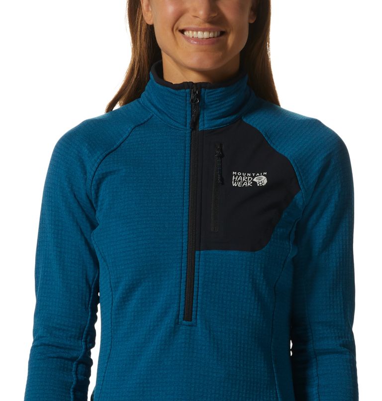 Thumbnail: Women's Polartec® Power Grid Half Zip Jacket, Color: Vinson Blue Heather, image 4