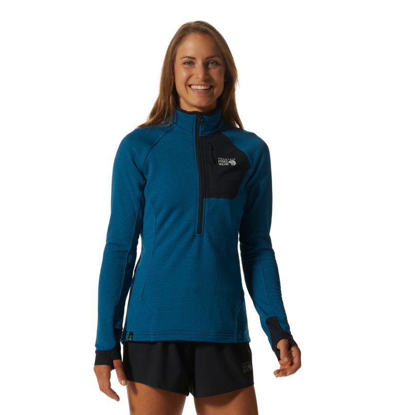 Thumbnail: Women's Polartec® Power Grid Half Zip Jacket, Color: Vinson Blue Heather, image 1