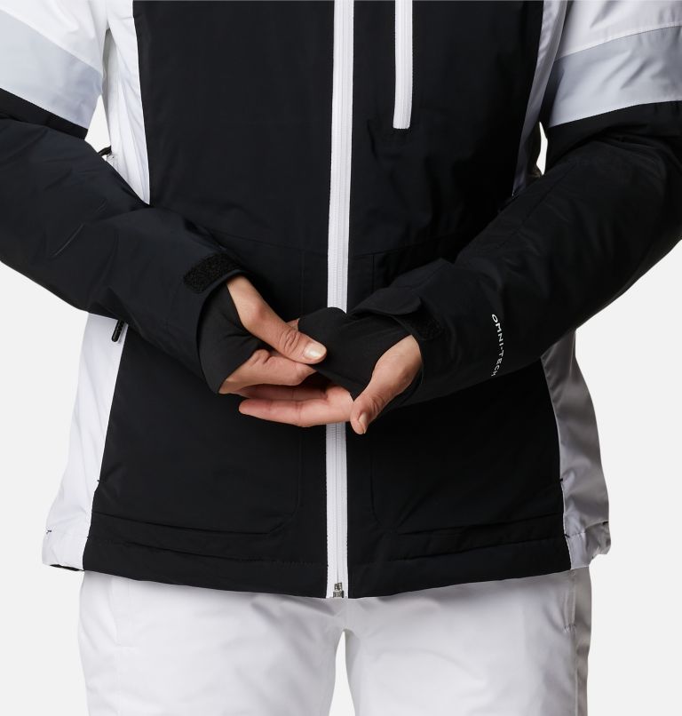 Women's Snow Diva II Waterproof Ski Jacket, Color: Black, White, Cirrus Grey, image 11